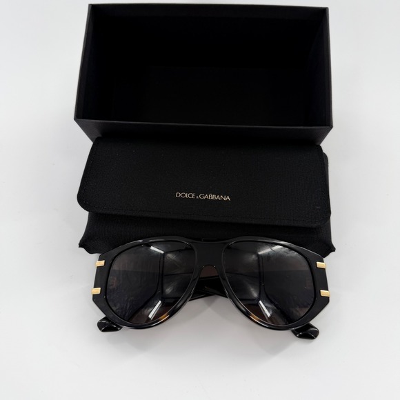 Dolce & Gabbana DG 4499 Dark Havana Tortoise Sunglasses Gold DG Logo Pilot 57mm main image 13